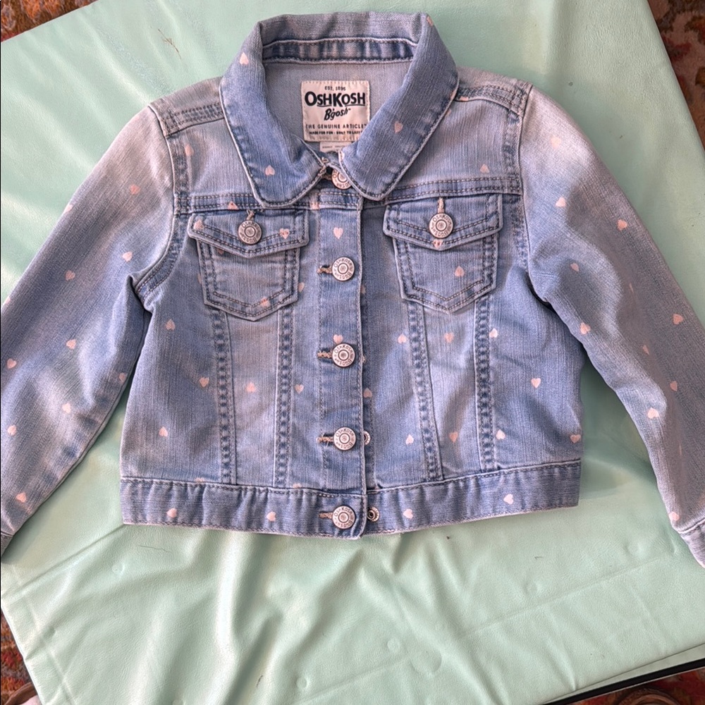 OshKosh B'gosh Blue Denim Jacket with Pink Hearts